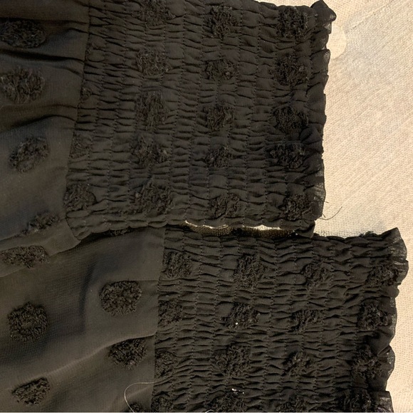 Sheer oversized black blouse with polka dots. Needs undershirt. - Picture 2 of 2